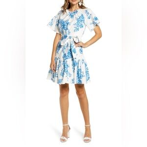 Rachel Parcell Blue and White Floral Dress